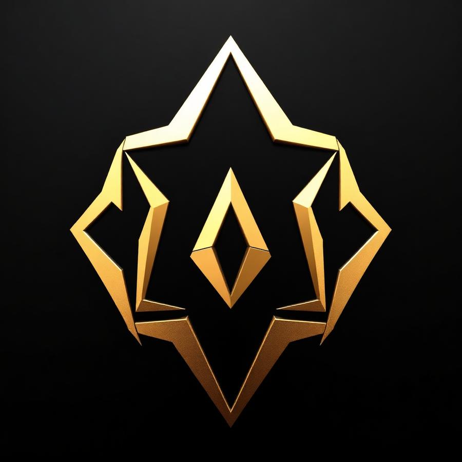 Faceted gold emblem on a black field